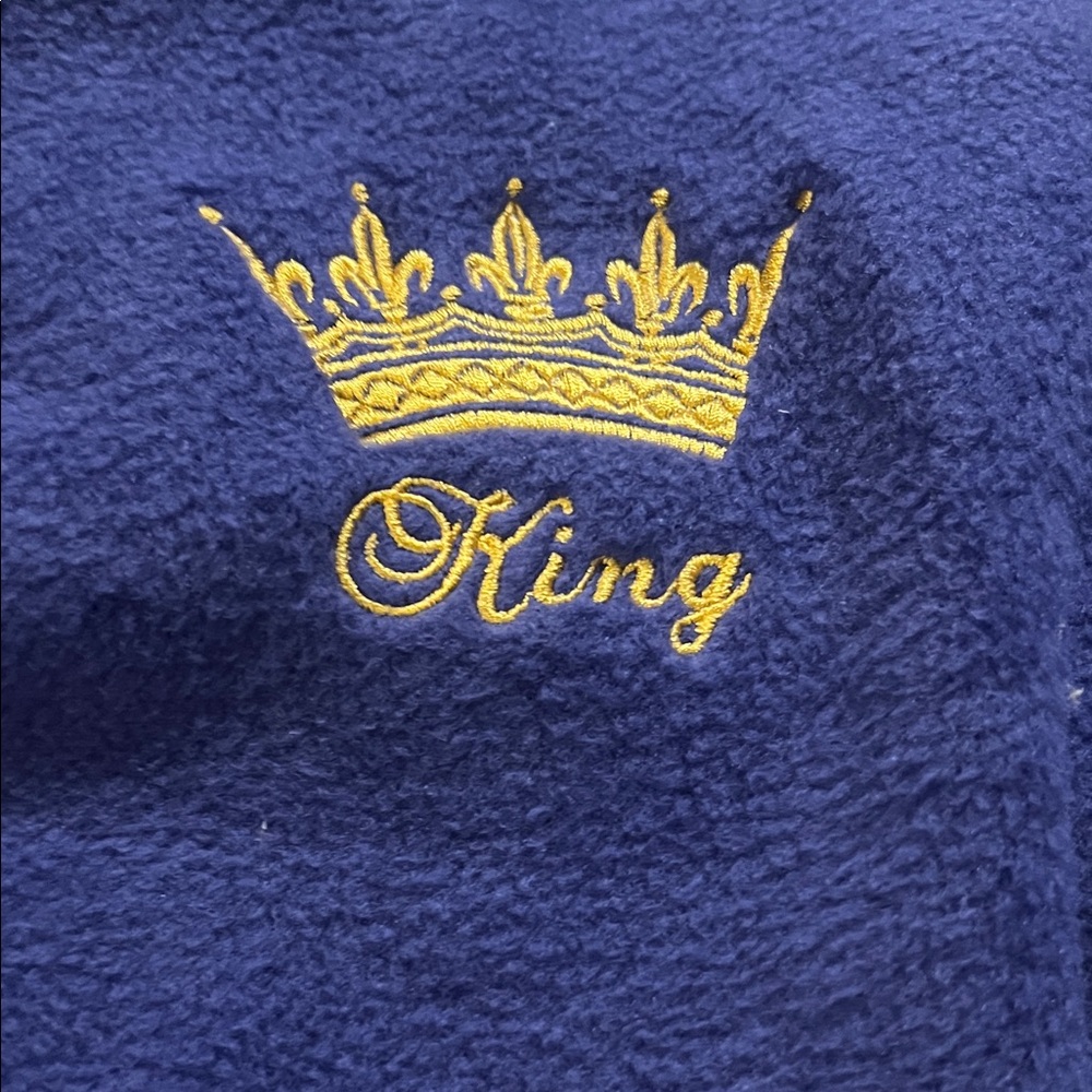 Purple Men’s King Scarf with Crown Embroidery - Picture 2 of 3